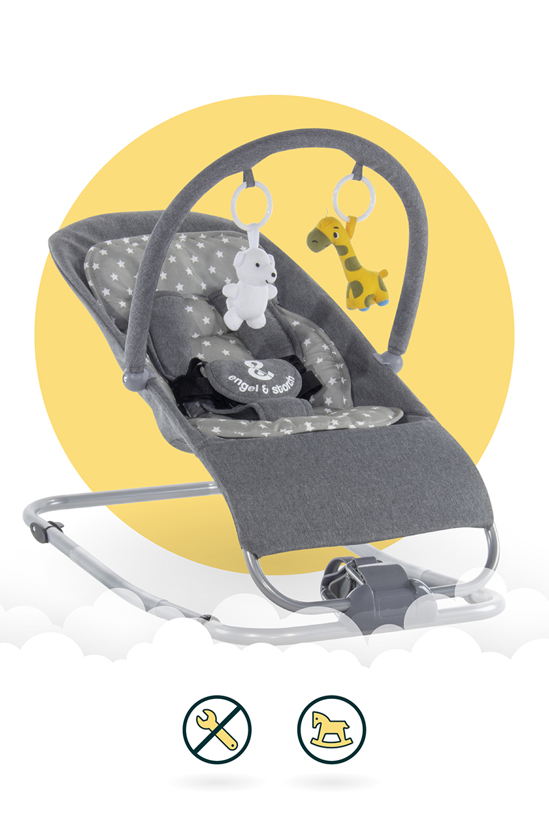 VIENO Baby bouncer with removable cover and play arch