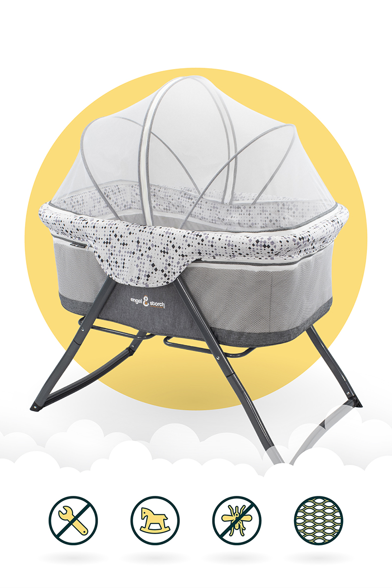 BEBITO Travel cot incl. mosquito hood and carry bag