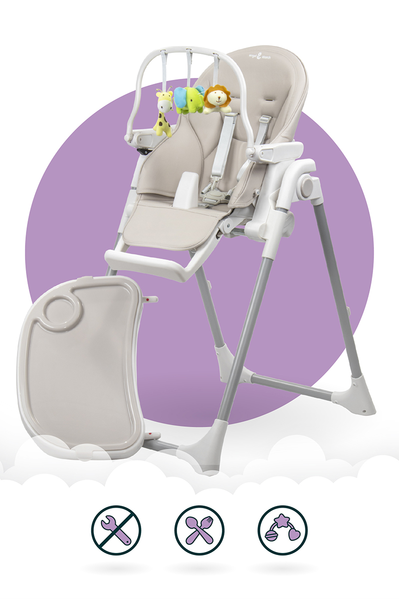 TANELI Highchair baby chair adjustable foldable incl. play bow