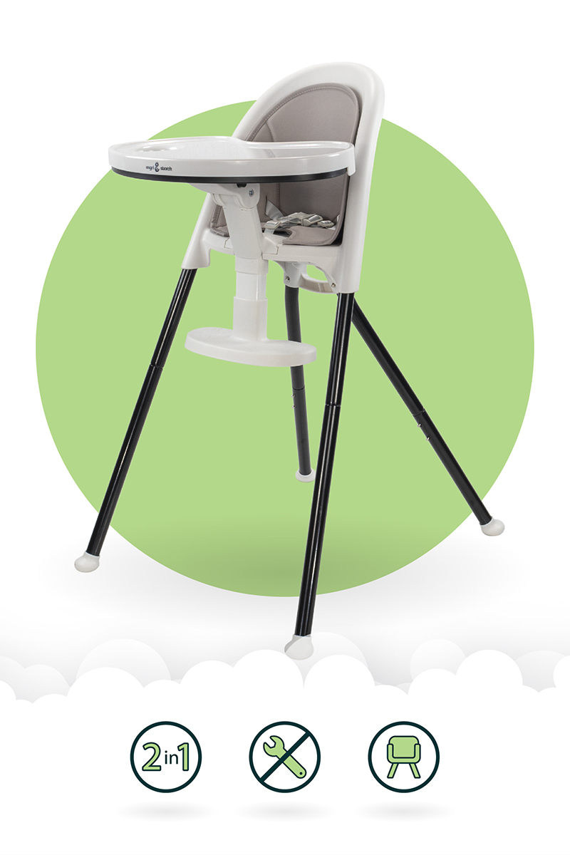 KARLO high chair with dining tray and chair